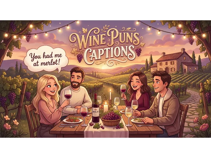 wine puns captions
